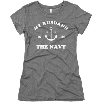 Husband In Navy Junior Fit Bella Triblend Tee