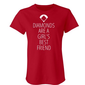Softball Diamonds Junior Fit Bella Sheer Longer Length Rib Tee