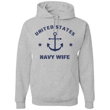 US Navy Wife Hoodie Unisex Gildan Heavy Blend Hoodie