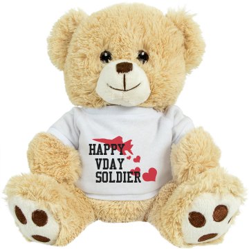 Happy Vday Soldier Medium Plush Teddy Bear