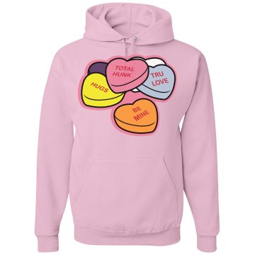 Candy Hearts Hoodie Unisex Gildan Heavy Blend Hoodie