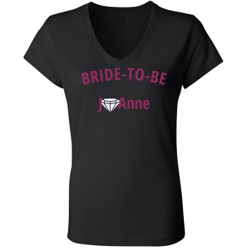 Bride To Be Junior Fit Bella Sheer Longer Length Rib V-Neck Tee 