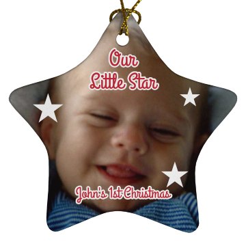 Baby Photo Ornament Porcelain Star Ornament