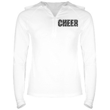 Zebra Print Cheer Hoodie Junior Fit Bella Long Sleeve 1/2 Zip Hooded Pullover Tee