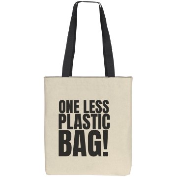 One Less Plastic Bag Liberty Bags Cotton Canvas Tote