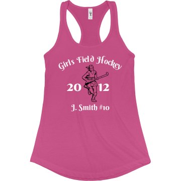 Field Hockey Tank Junior Fit Bella Sheer Longer Length Rib Racerback Tank Top
