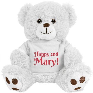Happy 2nd Mary Bear Medium Plush Teddy Bear