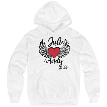 Winged Heart Hoodie Unisex Hanes Ultimate Cotton Heavyweight Hoodie