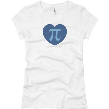 I Love Pi 3.14 Blue Theme Junior Fit Basic Bella Favorite Tee