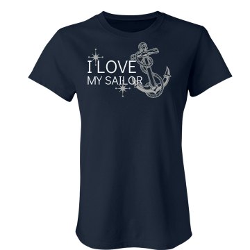 Love My Sailor Junior Fit Bella Crewneck Jersey Tee