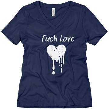 Dripping Heart Misses Relaxed Fit Anvil V-Neck Tee