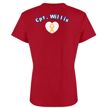 Proud Army GF w/ Back Junior Fit Bella Sheer Longer Length Rib Tee
