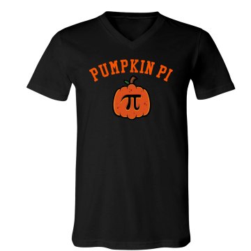Pumpkin Pi Unisex Canvas V-Neck Jersey Tee