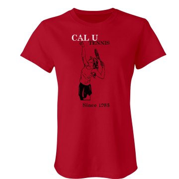 Cal U Tennis Vintage T Junior Fit Bella Sheer Longer Length Rib Tee