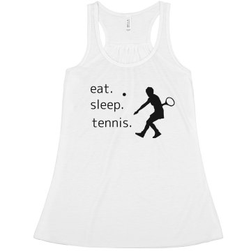 Eat Sleep Tennis Tank Misses Relaxed Fit Anvil Heavyweight Tank Top