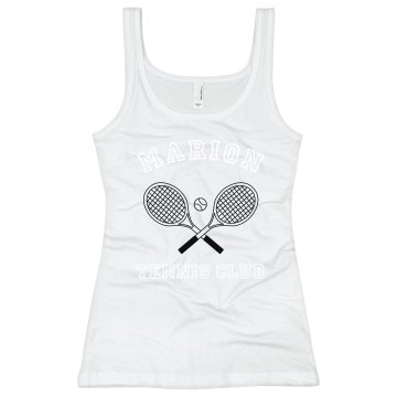 Marion Tennis Club Junior Fit Bella Longer Length 1x1 Rib Tank Top