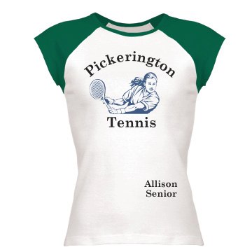 Pickerington Tennis Cap T Junior Fit Bella 1x1 Rib Cap Sleeve Raglan Tee