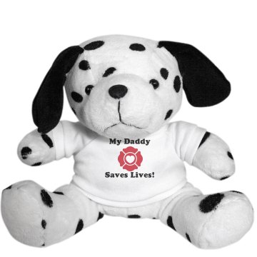 My Daddy Saves Lives Dog Plush Dalmatian Dog