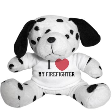 I Heart My Firefighter  Plush Dalmatian Dog
