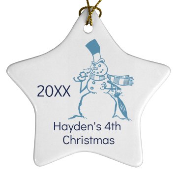 Child's Christmas  Porcelain Star Ornament