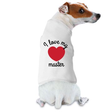 I Love My Master Doggie Skins Dog Hoodie Tee
