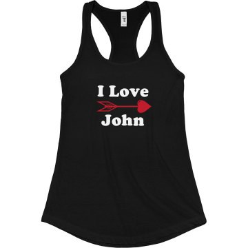 I Love John Junior Fit Bella Sheer Longer Length Rib Racerback Tank Top