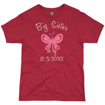 Big Sister Butterfly Tank Youth Bella Girl 1x1 Rib Tank Top