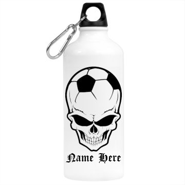 Soccer Skull Ball Aluminum Water Bottle