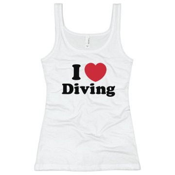 I Love Diving Junior Fit Bella Longer Length 1x1 Rib Tank Top