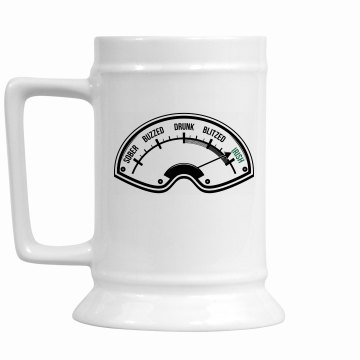Drunk Meter Stein 16oz Ceramic Stein