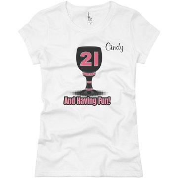 21st Birthday Pimp Cup Junior Fit Basic Bella Favorite Tee