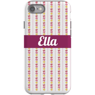 Custom Flower iPhone Case Rubber iPhone 4 & 4S Case Black