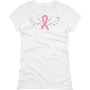 Ribbon Angel Wings Junior Fit Basic Bella Favorite Tee