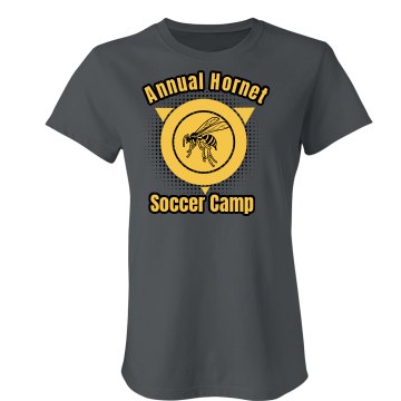 Annual Hornet Soccer Camp Junior Fit Bella Crewneck Jersey Tee