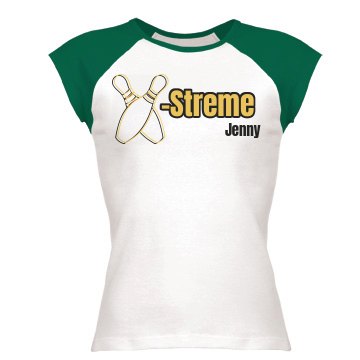 X-Streme Bowling Team Junior Fit Bella 1x1 Rib Ringer Tee
