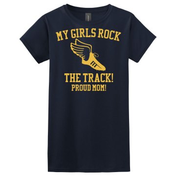 Girls Track and Field Tee Misses Relaxed Fit Gildan Ultra Cotton Tee
