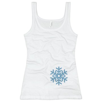 Snowflake Tank Junior Fit Basic Bella 2x1 Rib Tank Top