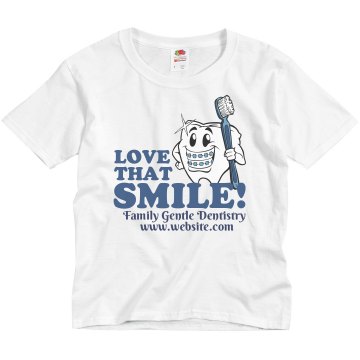 Love That Smile Dentist Youth Basic Gildan Ultra Cotton Crew Neck Tee