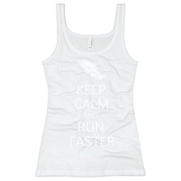 Keep Calm & Run Faster Junior Fit Bella Sheer Longer Length Rib Tank Top