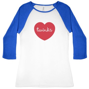 I Love Twinks Gay Pride Junior Fit Bella 1x1 Rib Ringer Tee