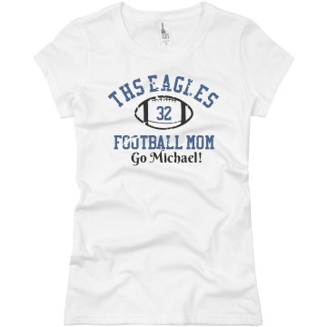 Go Eagles Football Mom Junior Fit Basic Bella Favorite Tee