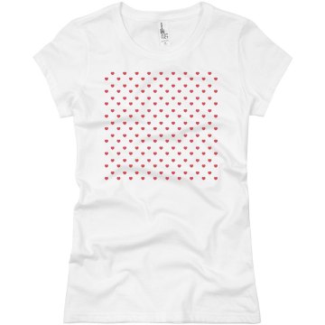 Heart Pattern Junior Fit Basic Bella Favorite Tee