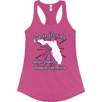 Fun In Florida Meyer Junior Fit Bella Sheer Longer Length Rib Racerback Tank Top