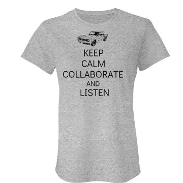 Keep Calm and Listen Junior Fit Bella Crewneck Jersey Tee