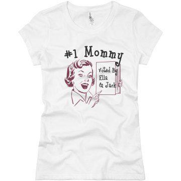 #1 Mommy! Junior Fit Basic Bella Favorite Tee