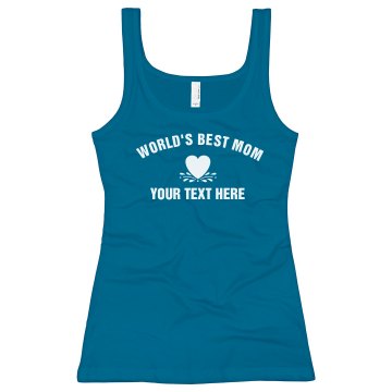 World's Best Mom Junior Fit Bella Sheer Longer Length Rib Tank Top