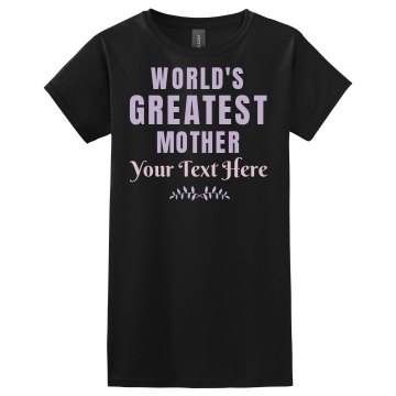 World's Greatest Mother Junior Fit Bella Sheer Longer Length Rib V-Neck Tee 