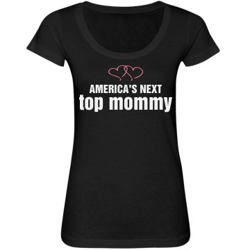 America's Next Top Mommy Junior Fit Bella Sheer Longer Length Scoopneck Tee