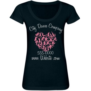 City Dance Company Junior Fit Bella Sheer Longer Length Scoopneck Tee