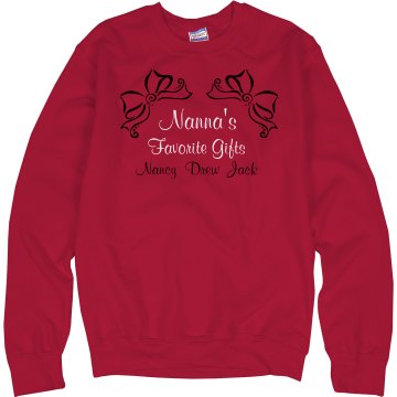 Nanna's Favorite Gifts Unisex Hanes Crew Neck Sweatshirt